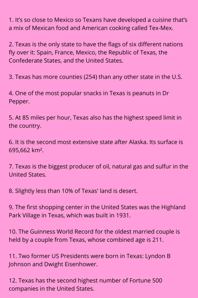Best Fun Facts About Texas for Kids Fun Facts