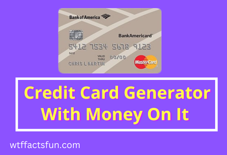 Credit Card Generator With Money On It 